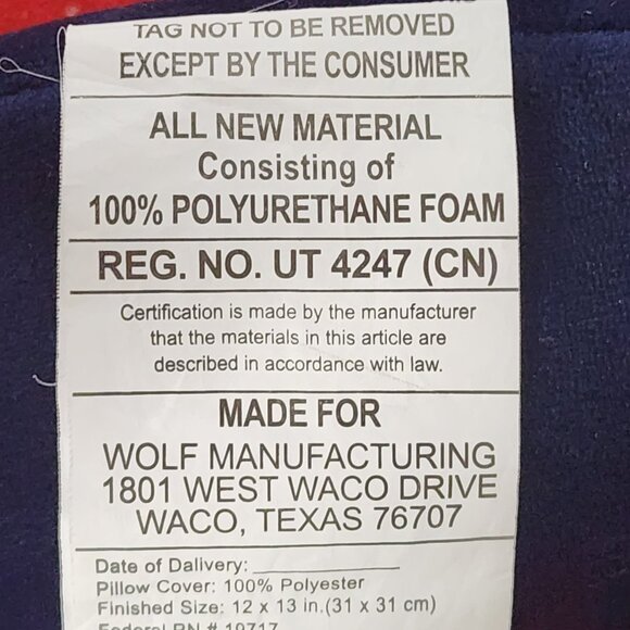 Protégé Cobalt Blue Poly 12"x13"  Zip Out Memory Foam Neck Pillow w/Snap Closure - Picture 10 of 16